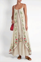 Print Tube Cami Flowy Hem Maxi Dress
