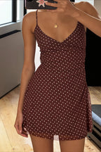 Solid Polka Dot Slim Cami Mini Dress