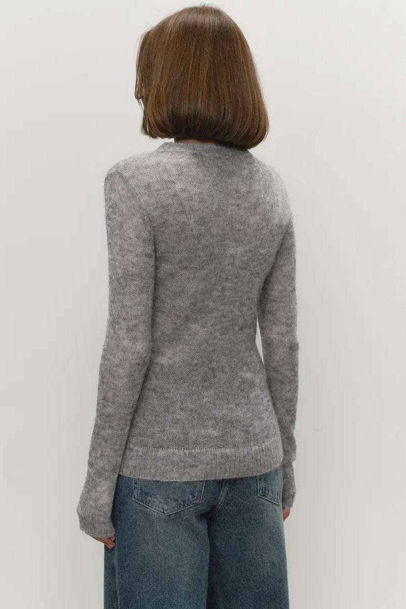 Mohair Round Neck Knit Top