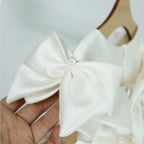 Vestidos de primera comunión con lazo blanco para niñas pequeñas, vestido de fiesta para niñas pequeñas 