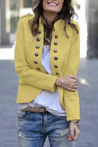 Solid Buttons Turn-back Collar Outerwear(7 Colors)
