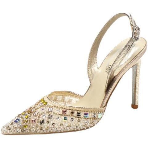 Sommer Neue Kristall Hochzeit Schuhe High Heels Dünne Fersen frauen Design Sinn Temperament und Wasser Diamant 