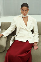 Vintage V-Neck Single Button Blazer