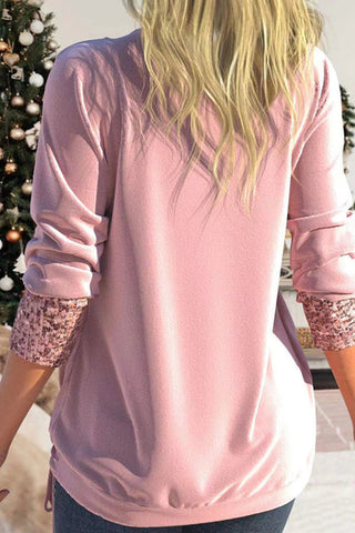 Lässige Oberteile mit einfarbigen Pailletten und asymmetrischem Kragen im Patchwork-Stil 