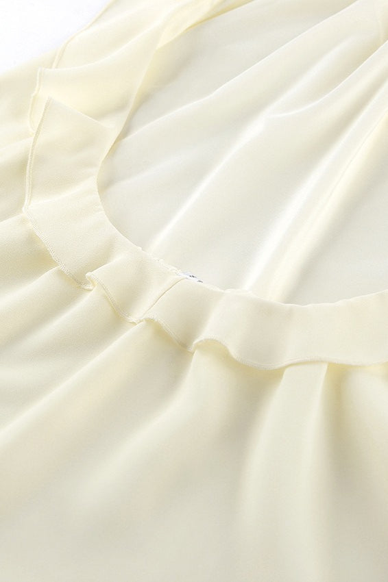Ruffle Backless Chiffon Halter Top