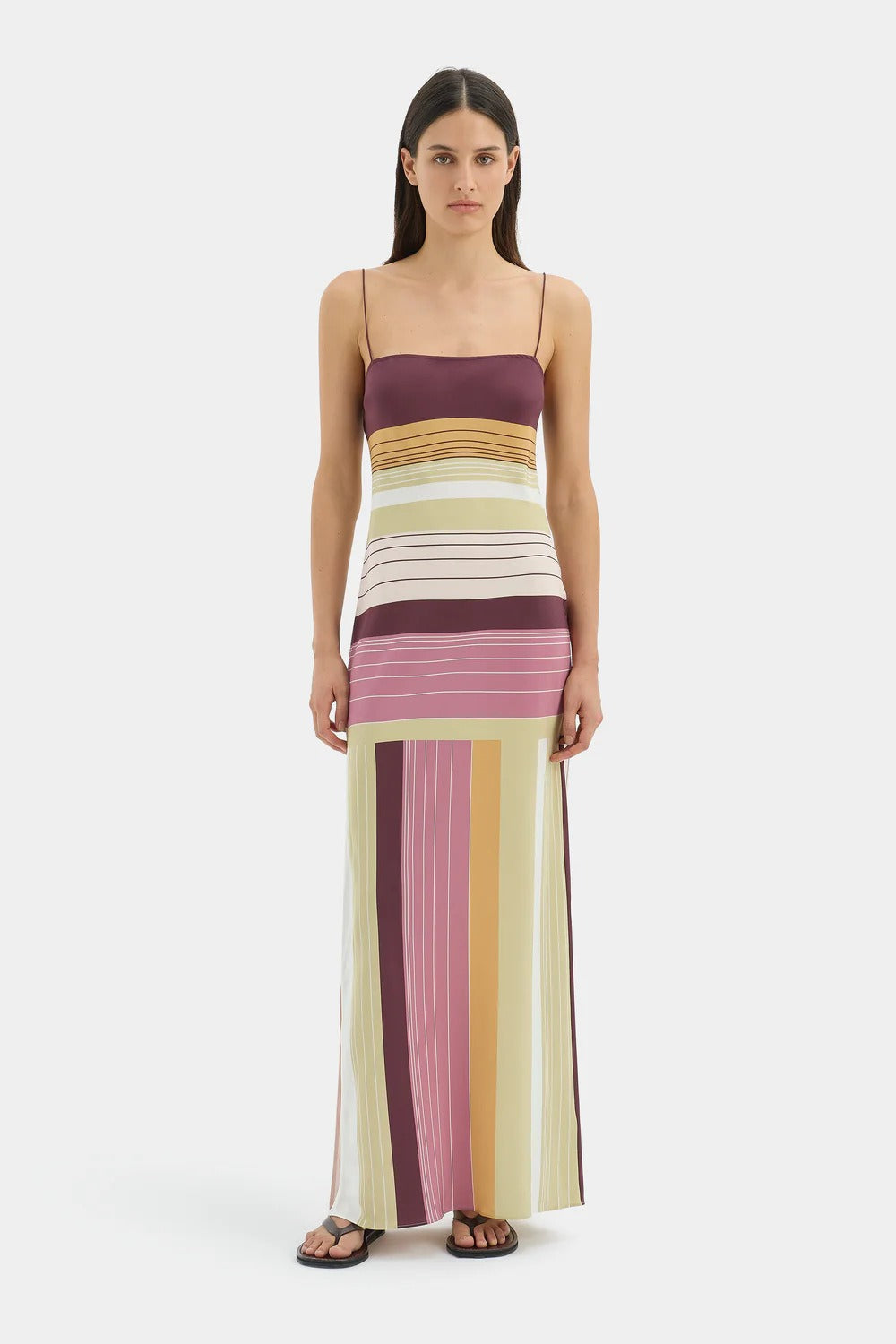 Elegant Floral Cami Tie Waist Bodycon Midi Dress