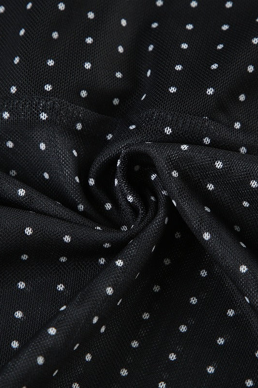 Polka Dot Sheer Mesh Cami Top