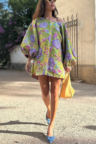 My Dream Girl – Babydoll-Minikleid mit Retro-Blumendruck und Puffärmeln 