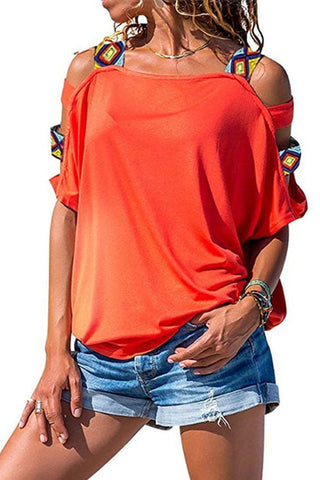 Meridress T-Shirt mit schulterfreien Fledermausärmeln