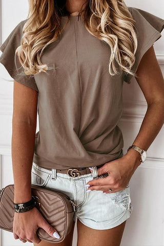 Camiseta de manga corta con volantes elegante de Meridress