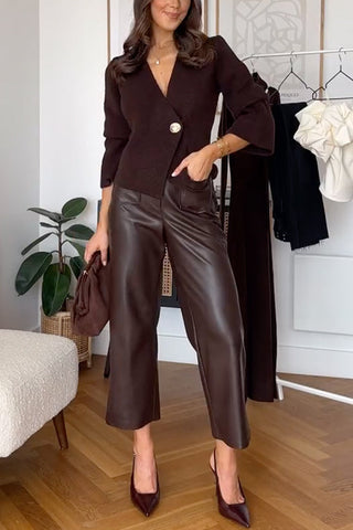 Cárdigan tipo suéter con cuello en V y botones de Meridress