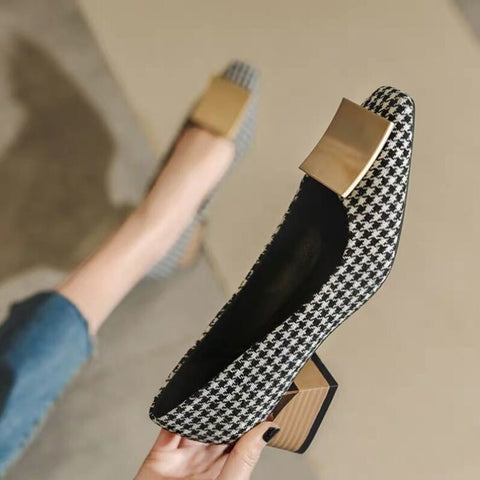 Square Heels PU Shoes