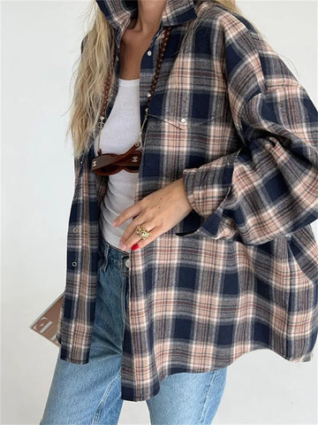 Camisas Tossy Lapel Otoño 2023, prendas de vestir exteriores de moda para mujer, contraste de manga larga, patchwork, elegante abrigo para mujer, cárdigan, camisas para mujer 