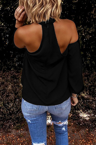 Casual Solid Hollowed Out Halter Tops(6 Colors)