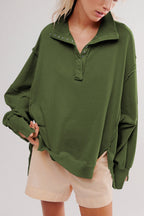 Oversized Split Collar Sweatshirt