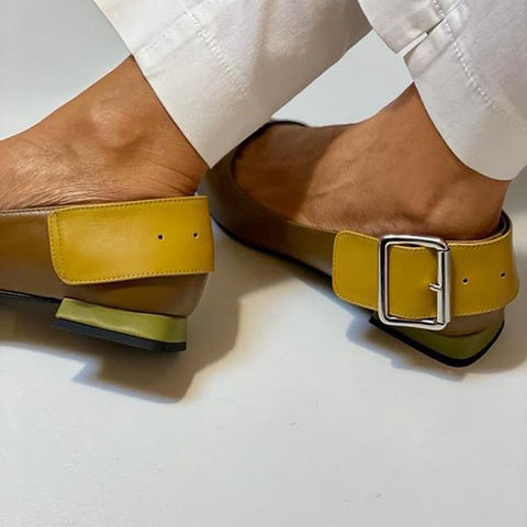 Women Dress Pumps Pointed Toe Chunky Block Heel Shoes