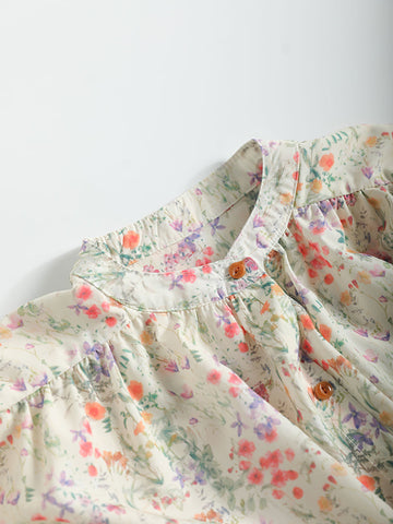Women Summer Vintage Floral Drawstring Button Cardigan Dress