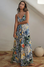 Vacation Coconut Print Loose Boho Dress