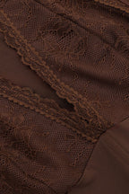 Hollow Solid Halter Lace Splice Blouse