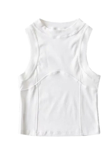 Nueva camiseta sin mangas con cuello redondo para mujer, camisola de verano lisa, sin espalda, sexy, a la moda, informal, de tubo, sin mangas, chaleco corto para mujer 