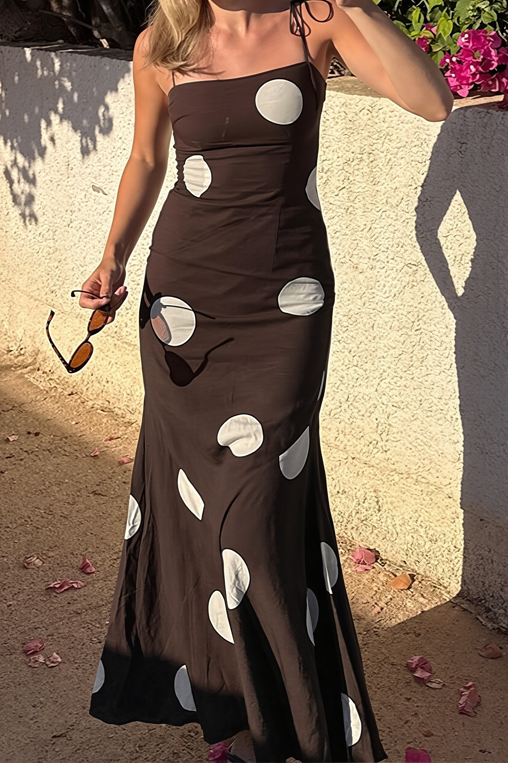 Polka Dot Print Sexy Cami High Street Maxi Dress