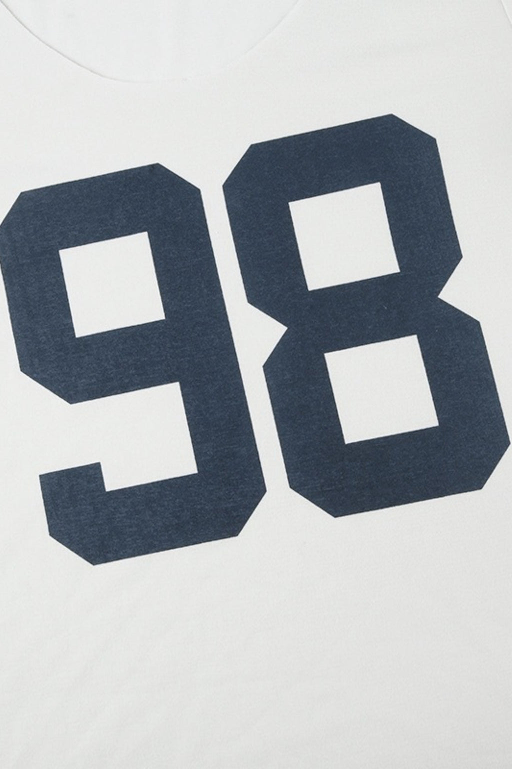 Casual Loose Number Print Off Shoulder Crew T-shirt