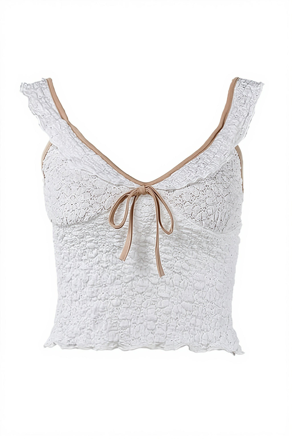 Sexy Sheer Lace Panel Trim Cami Top