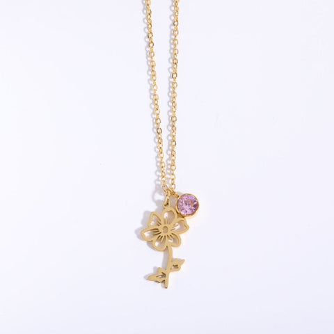 Blossom Birthstone Pendant Necklace - Eternal Bloom Collection