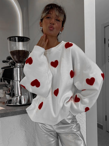 Tossy Casual Kawaii Loose Sweater Pullover For Women Fashion Long Sleeve High Street Printed Camisola Female Patchwork Sweater