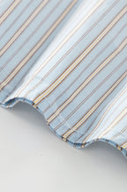 Sweet Striped Tie Backless Halter Top