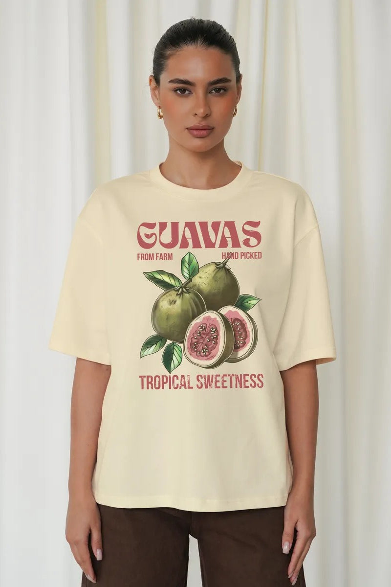 Casual Loose Cotton Fruit Print T-shirt
