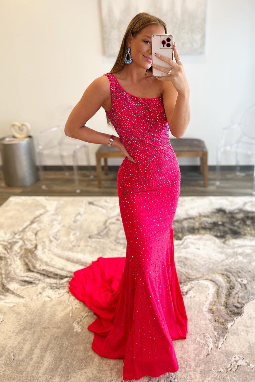 One Shoulder Mermaid Prom Dress