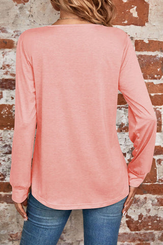 Tops casuales de cuello cuadrado con pliegues sólidos 