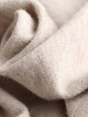 Fledermausärmel High-Low Einfarbiger Strickpullover mit U-Boot-Ausschnitt 