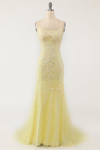 Meerjungfrauen-Abendkleid, langes, rückenfreies Ballkleid