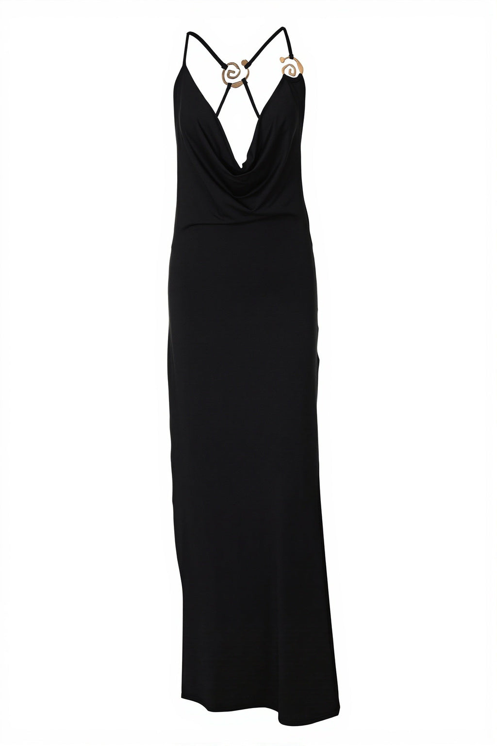 Chic Solid Deep V Cami Backless Slim Fit Maxi Dress