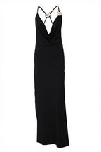 Chic Solid Deep V Cami Backless Slim Fit Maxi Dress