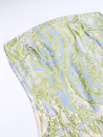 Sexy Maxikleid mit Blumenmuster und Schlitz 