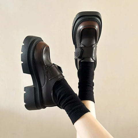 Wohnungen Plattform Loafers Schuhe Frauen Frühjahr Neue Kleid Schuhe Uniform Mode Marke 2024 Designer Weibliche Casual Zapatillas Walking 