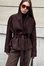 Suede Vintage Long Sleeve Jacket