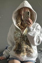 Anime Graphic Zip Street Hoodie