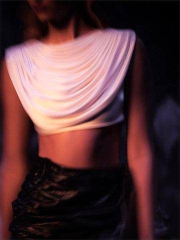 Tossy Drape Ruched Sheer Tank Top Shirts For Women Designer White Chiffon Shrug Flutter Front Tops Ladies Sleeveless Summer Top