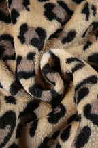 Leopard Fleece Cropped Zip Hoodie