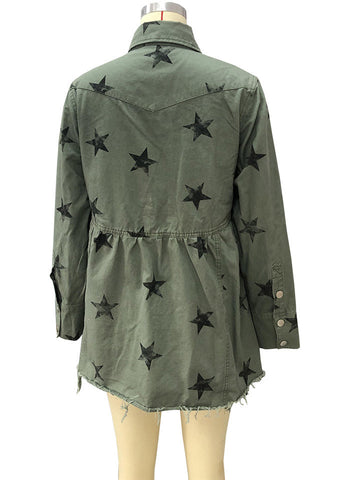 Chaqueta vaquera holgada de longitud media para mujer 