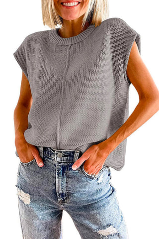 Suéter tipo jersey con cuello redondo y mangas cortas de Meridress