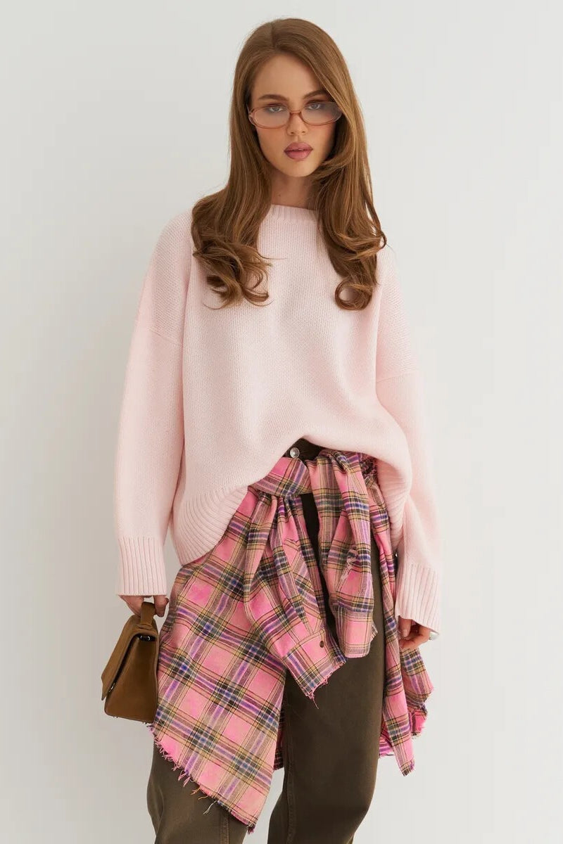 Loose Basic Knit Pullover Sweater