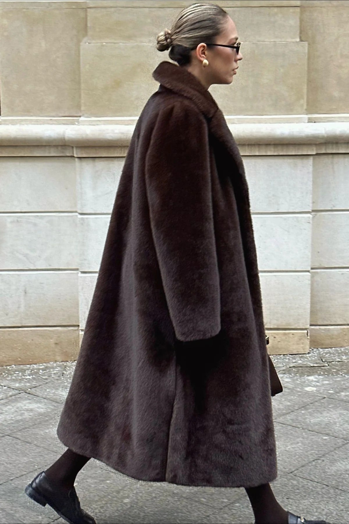 Belted Longline Faux Fur Insulated Overcoat