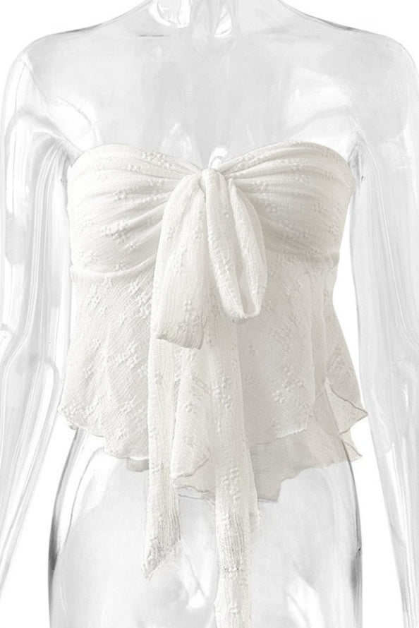 Elegant Lace Wrap Off Shoulder Blouse