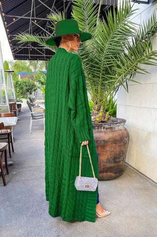 Drop It Shoulder Sleeve Maxi Sweater Cardigan