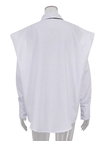 TARUXY Suit Tie Blouse Women 2023 Fashion Loose Long Sleeve White Shirts Women's Street Temperament Camisas De Mujer 2023 New